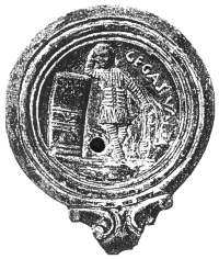 First Century AD lamp showing the charioteer Gegas