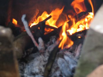 8. Close-up of the fire.