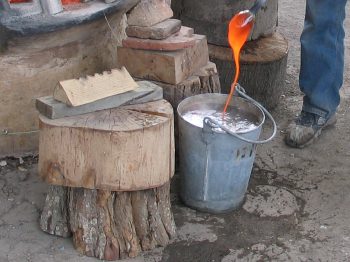 3. Emptying the pots.