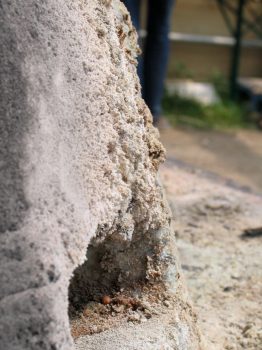 22. Ash(?) built up around gathering hole B.