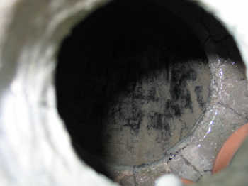 35. The floor of the firing chamber after ash removal.