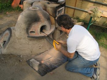 12. Sawing into the tank furnace.