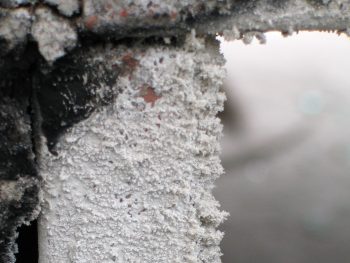 8. A build-up of ash(?) on one of the oven entrances.