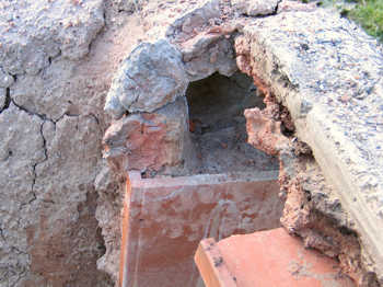 20. Looking into the connecting flue between the furnace and the oven.