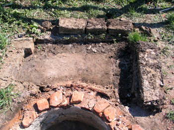 43. Removing the daub bricks.