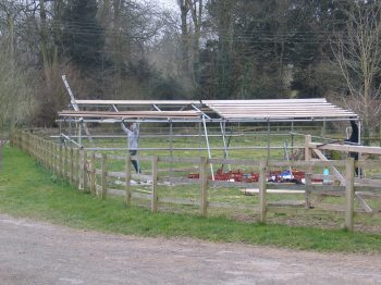 3. Erecting the shelter.