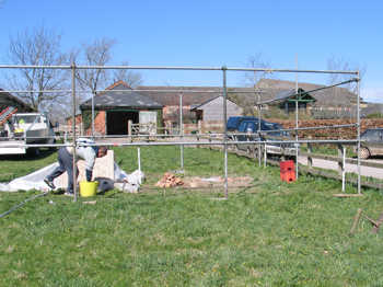 1. Start of the shelter construction.