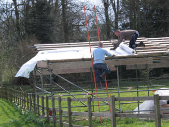 3. Waterproofing the roof.