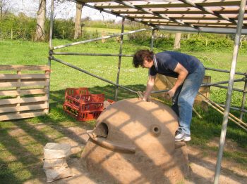 33. Using the gathering holes as steps.