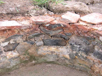 6. Close up of the wall of the fire chamber.