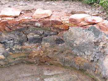 7. Close up of the wall of the fire chamber.