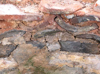 8. Close up of the wall of the fire chamber.