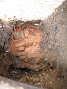 9. The outer wall of the fire chamber (with a worm for scale!).