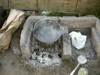 9. The barbecue in use.