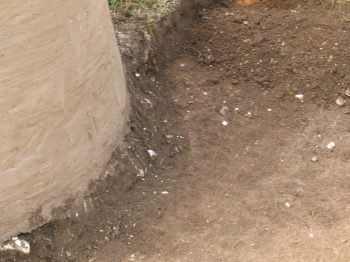 2. Archaeology! - The cut for the furnace firing chamber.