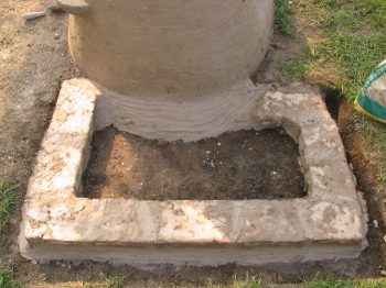 3. The foundation layer (clay-daub bricks).