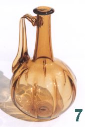 Free-blown tall-necked bottle. Height c.17.00cm