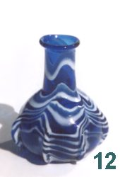 Free-blown ribbed flask. Height: c.7.00cm