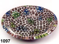 1097: Composite mosaic deep footed plate