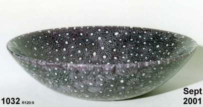 1032: Mosaic Bowl - purple ground with small white spots