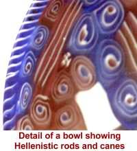 Detail of a bowl showing Hellenistic rods and canes