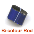 Rectangular rod: blue with central thin white stripe