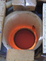 The pot inside the furnace