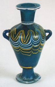 An original amphoriskos, c.1400-1350 BC. From Grose, D. (1989) 'Toledo Museum of Art - Early Ancient Glass' Hudson Hills Press: New York, cat. no. 5, inv. no. 51.405