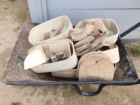 Broken pots, collars and stoppers after Firing Six!