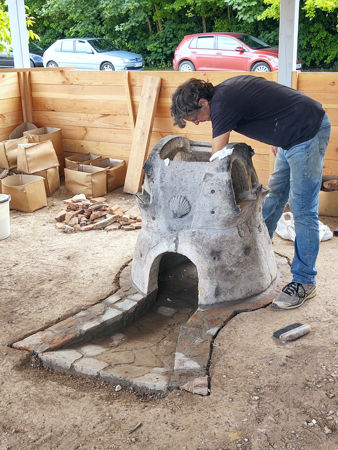 Using ceramic fibre blanket to fill the cracks and joints on the inside