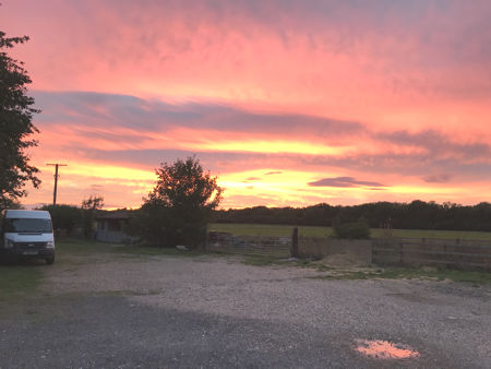 ...and a sunset over the shelter