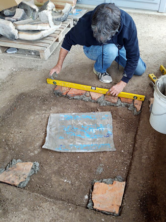 Laying the tiles