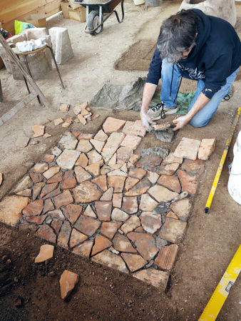 Laying the tiles