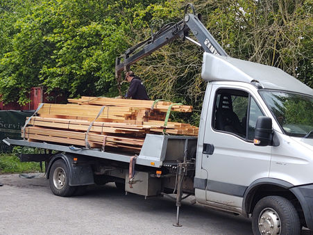 Wood for the panels arriving