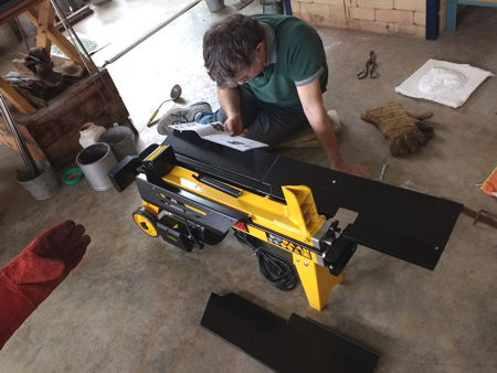 Trying to fit the cage on the log splitter (and deciding not to!)