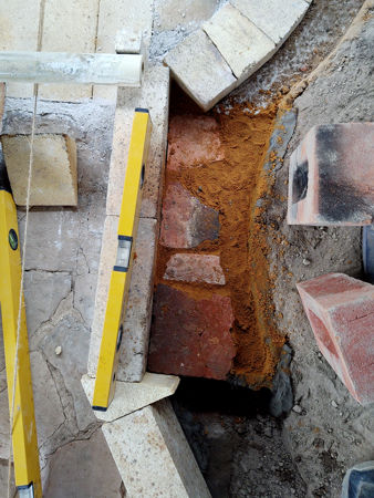 Building the support behind the lower stokehole wall