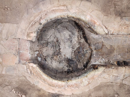 The firepit with all of the superstructure removed