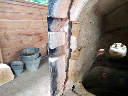 The split in the left-hand side of the left-hand large gathering hole