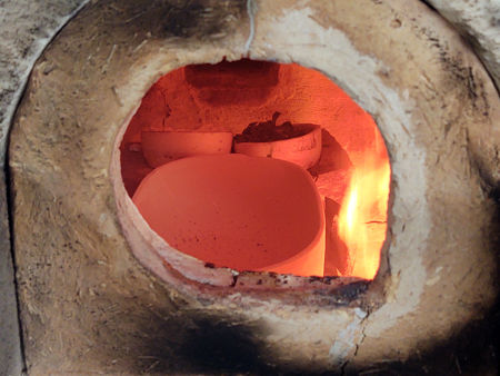 Glass melting in the pots