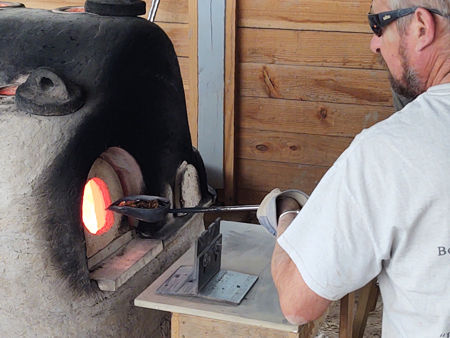 Steve filling hot pots