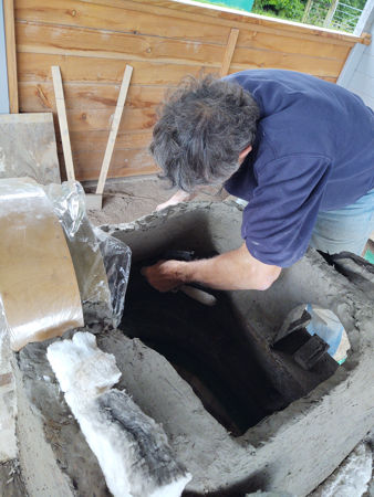 Working on the right-hand side pipe warming hole