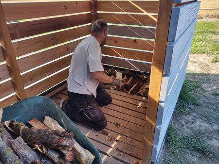 Filling the woodshed