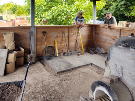 Starting work on the other side of the shelter