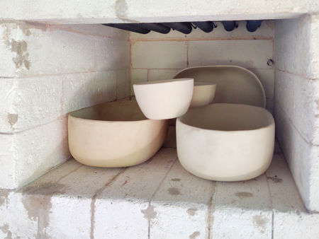 Inside the chamber with some pots in position