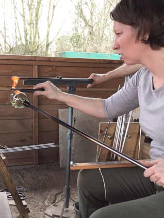 Leslie attaching a handle