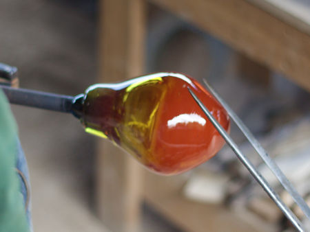 Ensuring that there is enough glass to make the cylinder (Photo © Betty Paton)