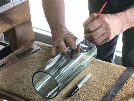 Scoring a cylinder (Photo © Fiona Rashleigh)