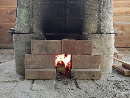 The lehr at 450°C