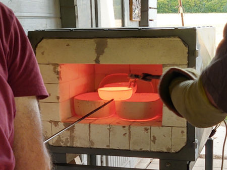 The fourth pot - the spare pot can also be seen at the back of the kiln